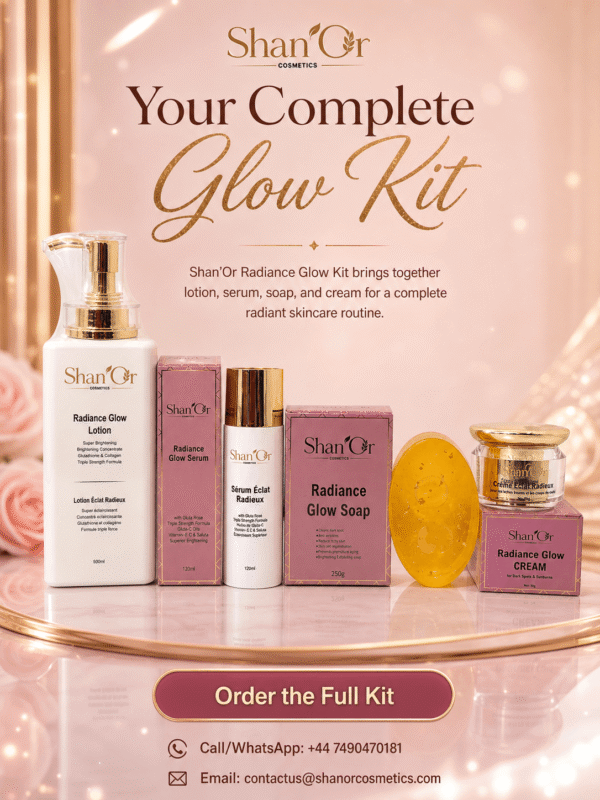 Complete Brightening Skincare Routine: Lotion, Serum, Soap & Cream