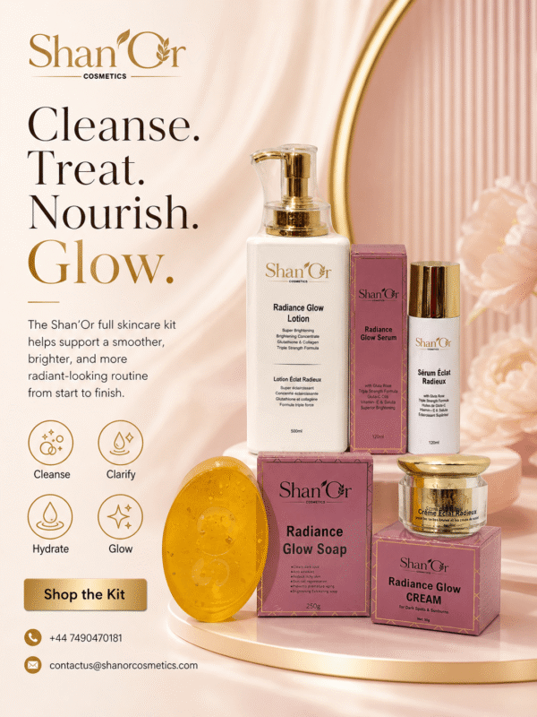 Complete Brightening Skincare Routine: Lotion, Serum, Soap & Cream