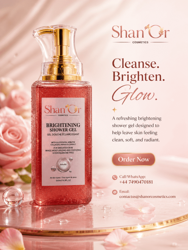 Shan’Or Brightening Shower Gel 500ml | Glutathione, Arbutin, Collagen, Papaya & Carrot
