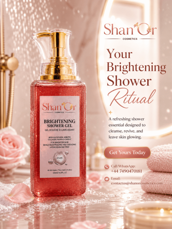 Shan’Or Brightening Shower Gel 500ml | Glutathione, Arbutin, Collagen, Papaya & Carrot