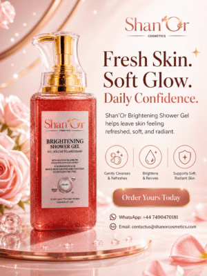 Shan’Or Brightening Shower Gel 500ml | Glutathione, Arbutin, Collagen, Papaya & Carrot