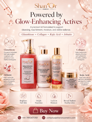 Shan’Or 24K Gold & Collagen Luxury Glow Kit | Shower Gel, Lotion, Oil & Cream