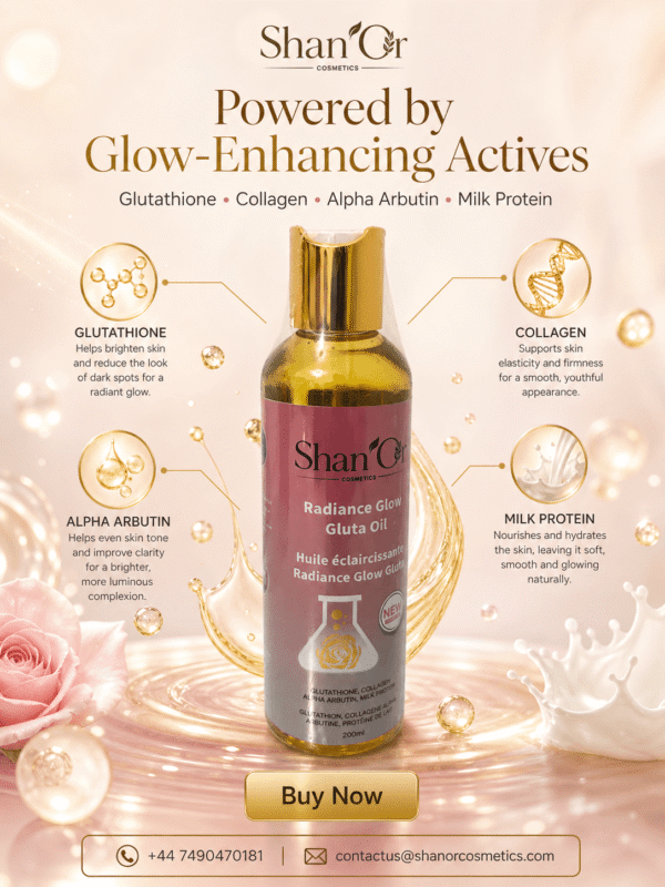 Shan’Or Radiance Glow Gluta Oil 200ml | Glutathione & Collagen Glow Oil